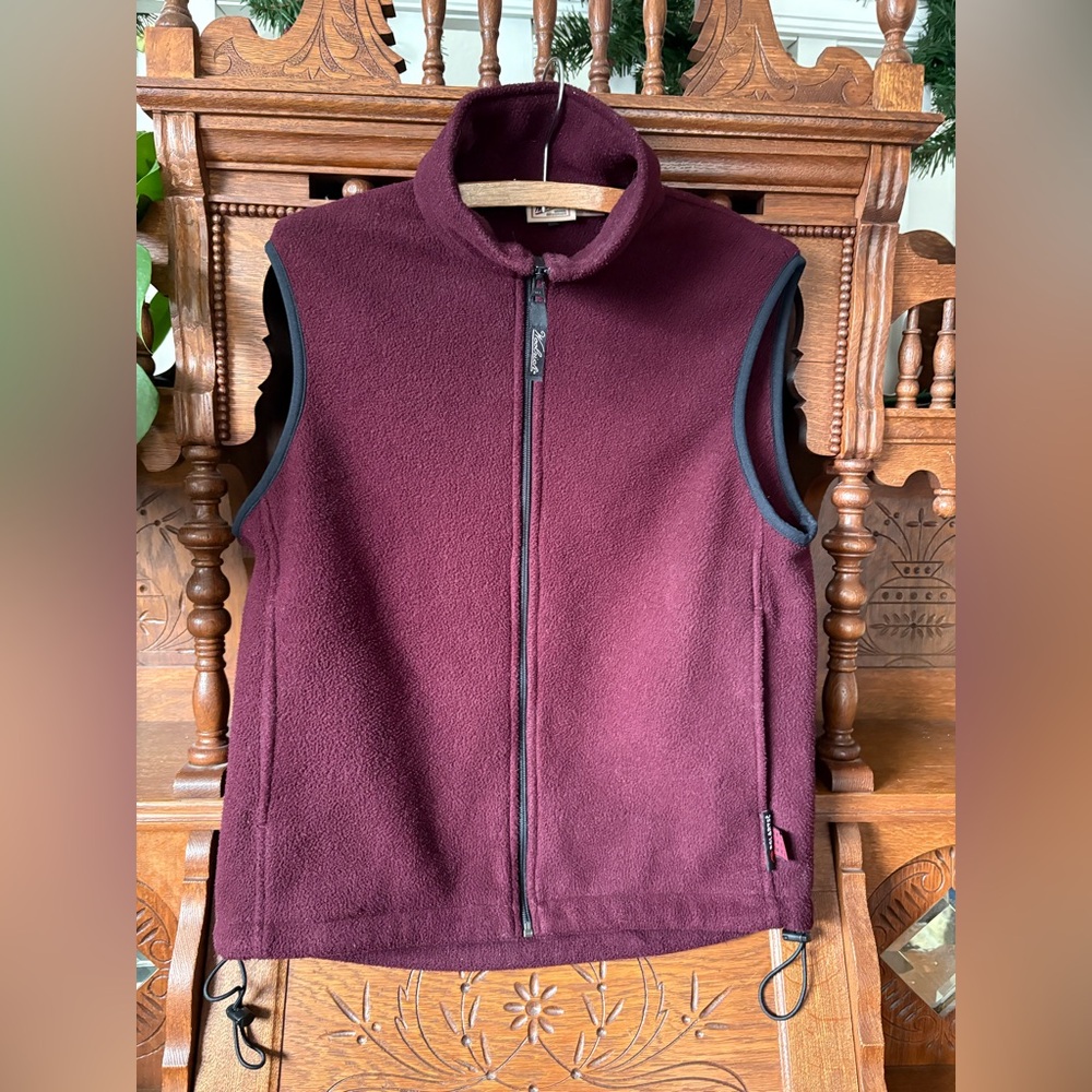 Woolrich Maroon Gorpcore Fleece Zip Up Vest Size Small